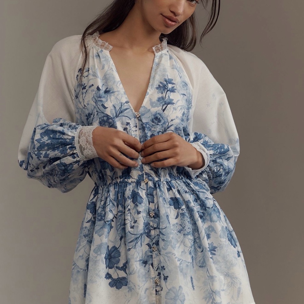 Let Me Be V-Neck A-Line Mini Dress Anthropologie